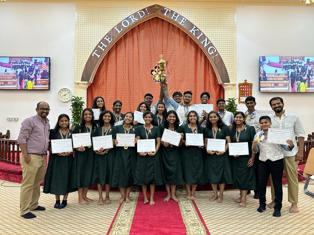 CSI Parish (Malayalam) Dubai Sunday School Team bags first prize in the Inter-Church Group Song Competition
